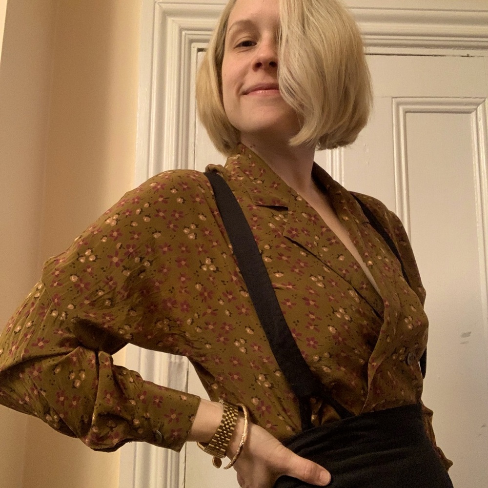 Christian Dior double-breasted silk vintage blouse